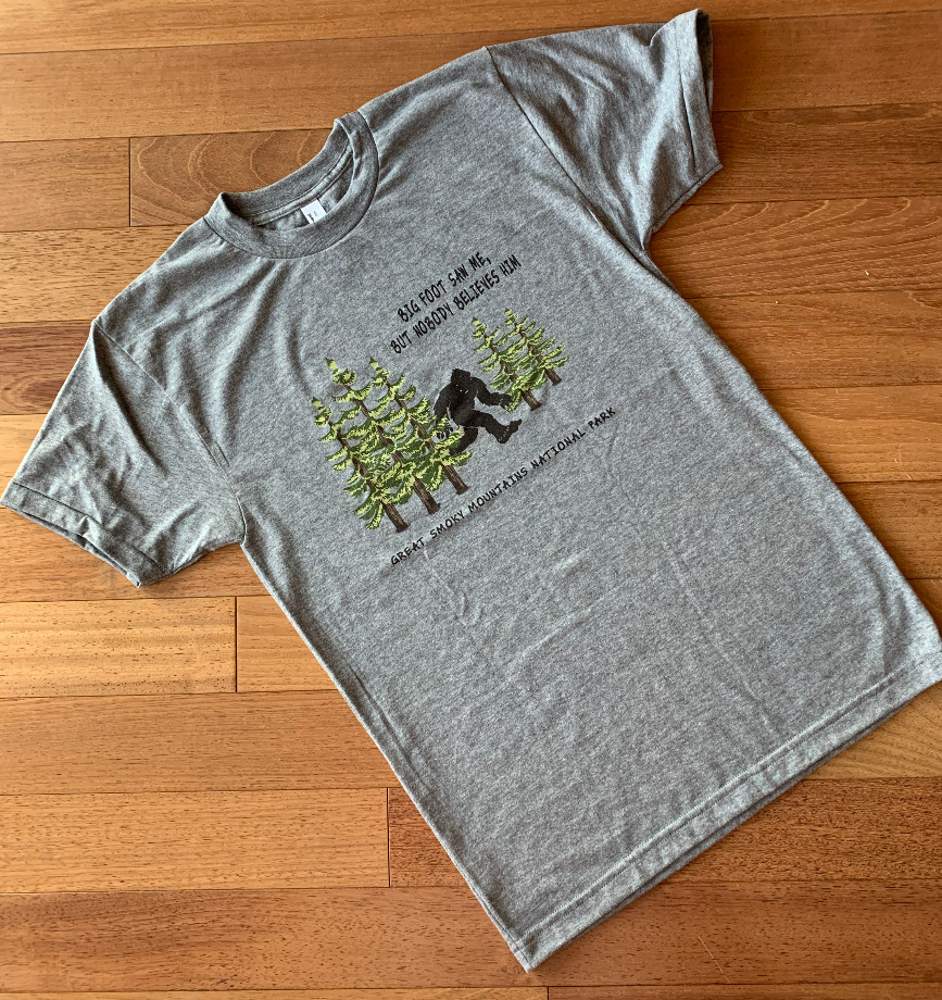 Big Foot Saw Me- Great Smoky Mountains National Park T-Shirt Donna Sharp Quilts 