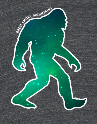 Space Sasquatch Great Smoky Mountains National Park T-Shirt The Maples' Tree 